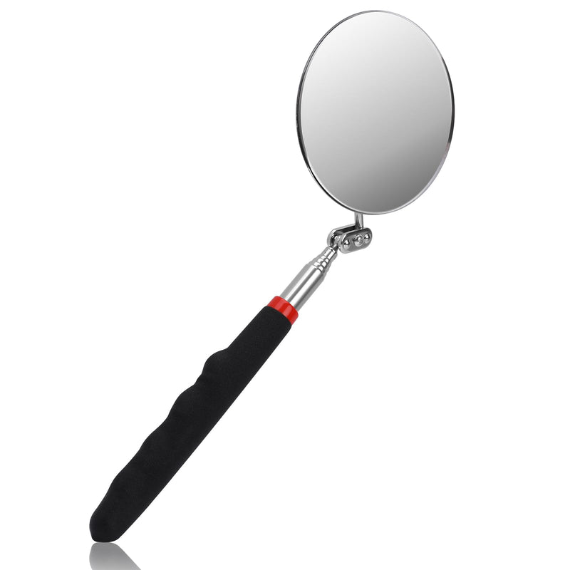 Telescoping Inspection Mirror, Circular Inspection Mirror, Flexible Inspection Mirror 360 Rotation with Extended Handle Round Inspection Mirrors for Checking Vehicle Condition(Dia-4 Inch) 4 Inch