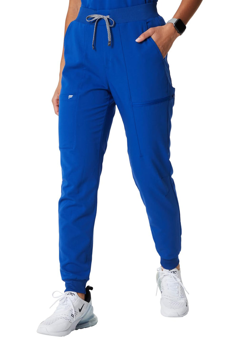 Fabletics Women's High Rise Active Scrub Jogger - MotionTech, 4-Way Stretch, Pocket-Packed, Lightweight, Semi-Slim Fit Regular Medium Royal Blue