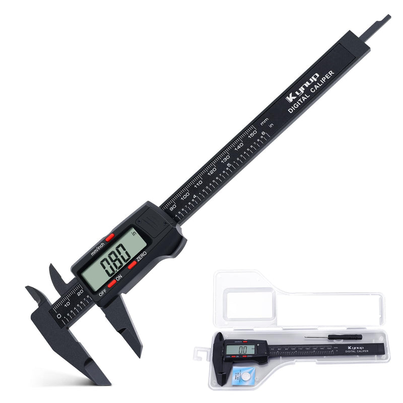 Kynup Digital Caliper, Caliper Measuring Tool with LCD Screen, Electronic Micrometer Caliper with Auto-Off Feature, Inch and Millimeter Conversion(0-6") 6" Plastic Black