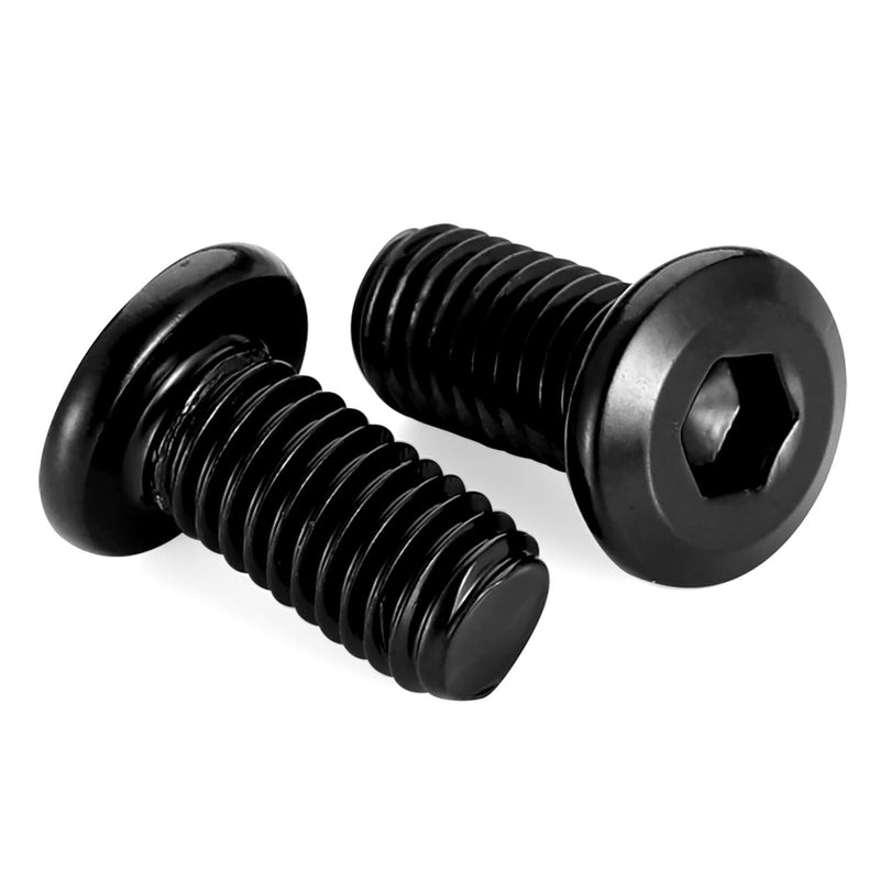 M6 x 12mm Socket Cap Allen Bolts, Flat Round Head Socket Cap Screws, Furniture Screws, Carbon Steel, Full Thread, Black Oxide Finish, 25 PCS M6 x 12mm