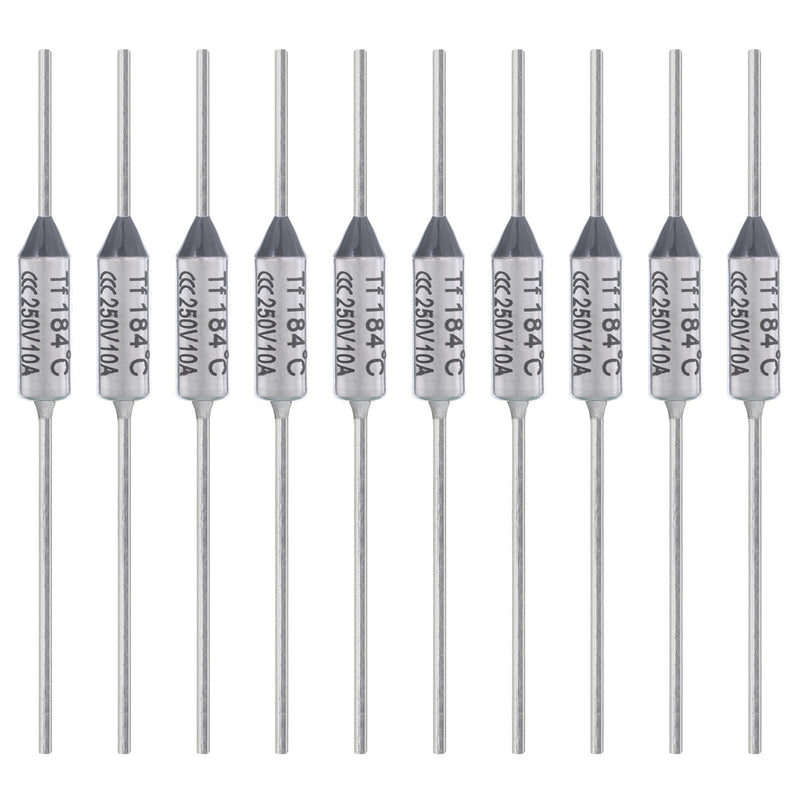 10PCS 184 Degrees Celsius Thermal Fuse 10A 250V AEC184E Temperature Fuses Cutoffs 10Amp 250Volt 184℃ Fusible 184°C - NewNest Australia