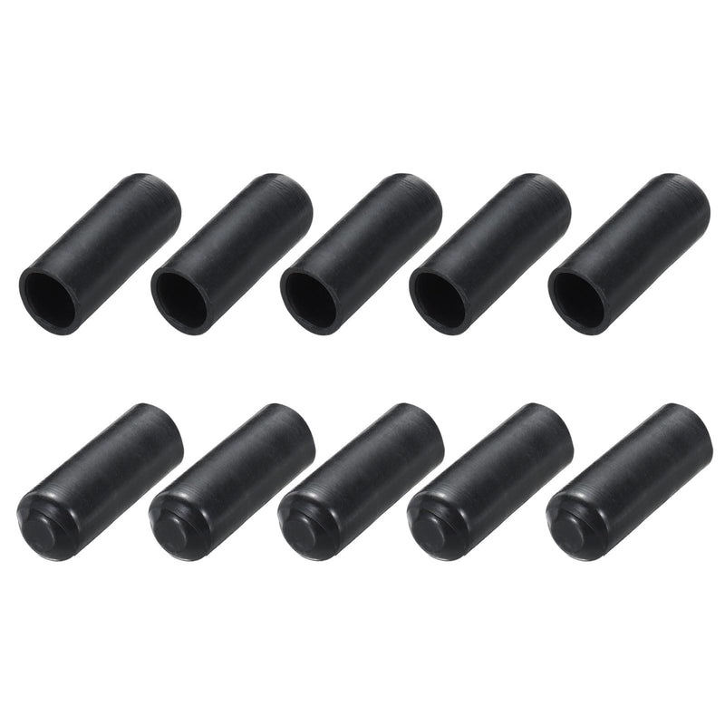 MECCANIXITY 10Pcs Heat Shrink End Cap 10mm ID x 30mm L 1.5:1 Ratio Heat Shrink Tubing Caps Lined Sealed Waterproof Adhesive for Electrical Wire Cable, Black 10