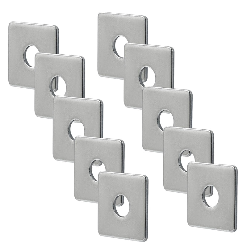 10pcs M6 Square Bearing Plate Washer, 304 Stainless Steel Flat Pad Spacer Gasket Hardware Fastener, Heavy Duty Square Washers Plate, 0.26"(ID) x0.79"x0.79"x0.06" M6-0.26"(ID)x0.79"x0.79"x0.06"