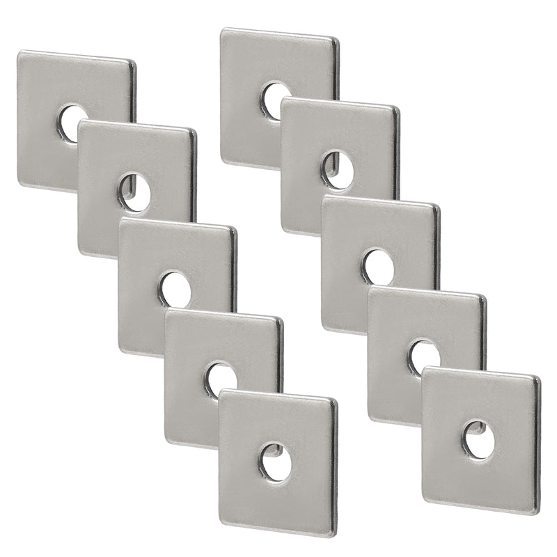 10pcs M5 Square Bearing Plate Washer, 304 Stainless Steel Flat Pad Spacer Gasket Hardware Fastener, Heavy Duty Square Washers Plate, 0.22"(ID) x0.79"x0.79"x0.06" M5-0.22"(ID)x0.79"x0.79"x0.06"