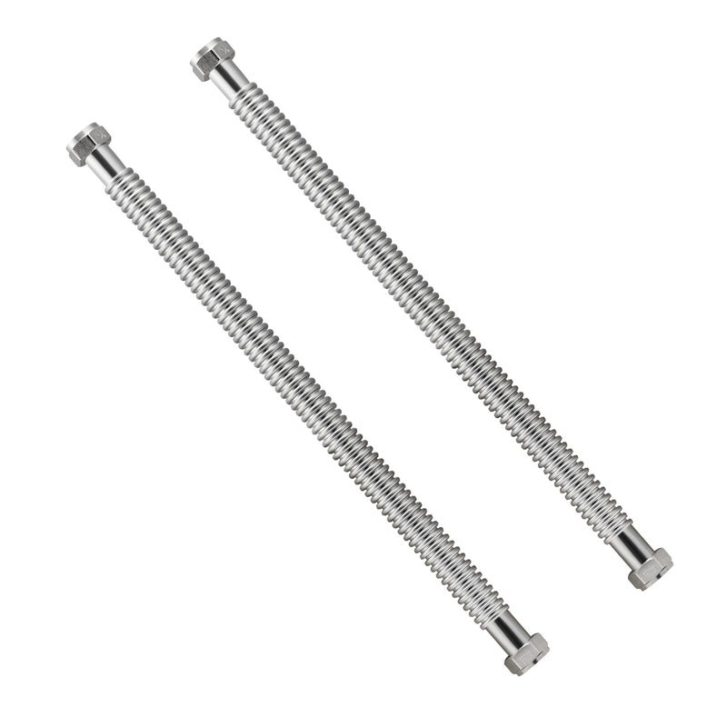 Watflow 24inch Stainless Steel Corrugated Water Heater Connector Flexible for Female Iron Water Pipes Fitting, 1" FIP x 1" FIP, 24" Length (2 Packs)… 24"L / 1x1"FIP