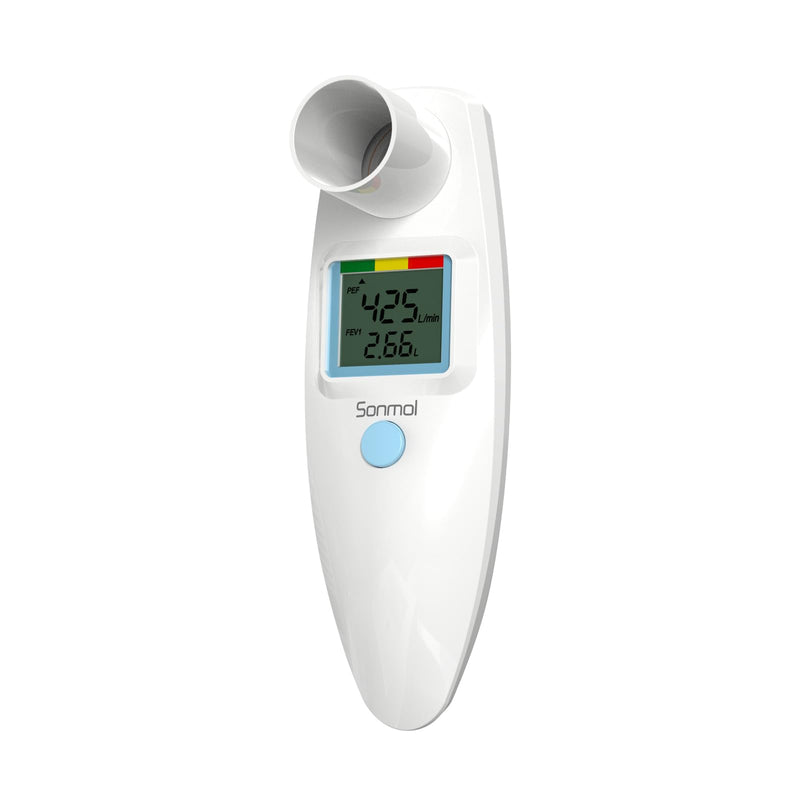 Digital Peak Flow Meter Portable PEF Forced Expiratory Volume FEV1 Tester with Red Yellow Green Risk Indicator