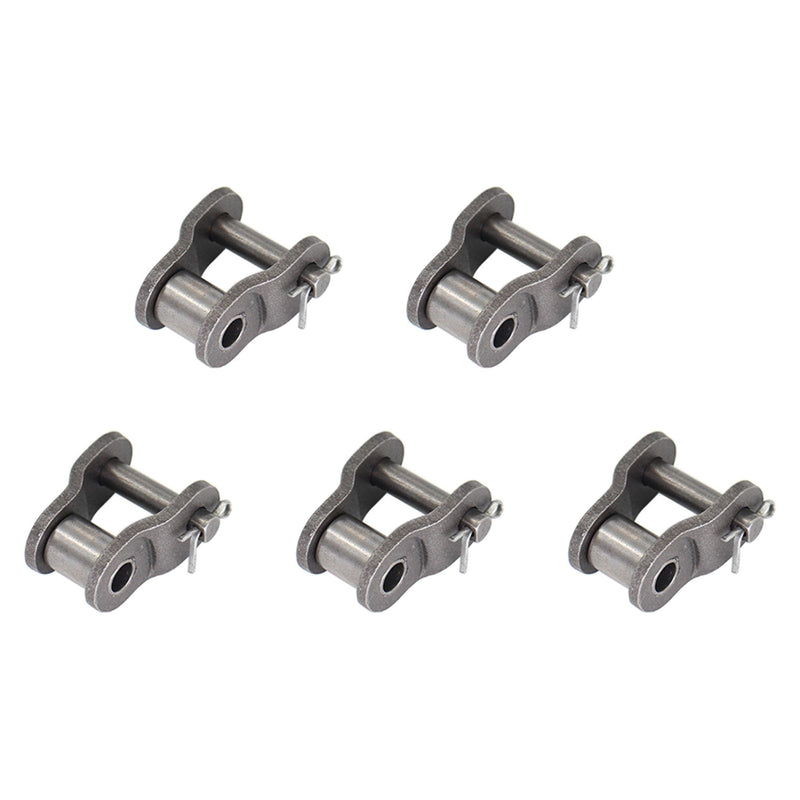 5PCS Roller Chain Offset Half Link #25, 1/4 Inch Pitch Carbon Steel Crank Link, Standard Chain End Connector Split Links for 04C Chain 04C(#25) offset 5