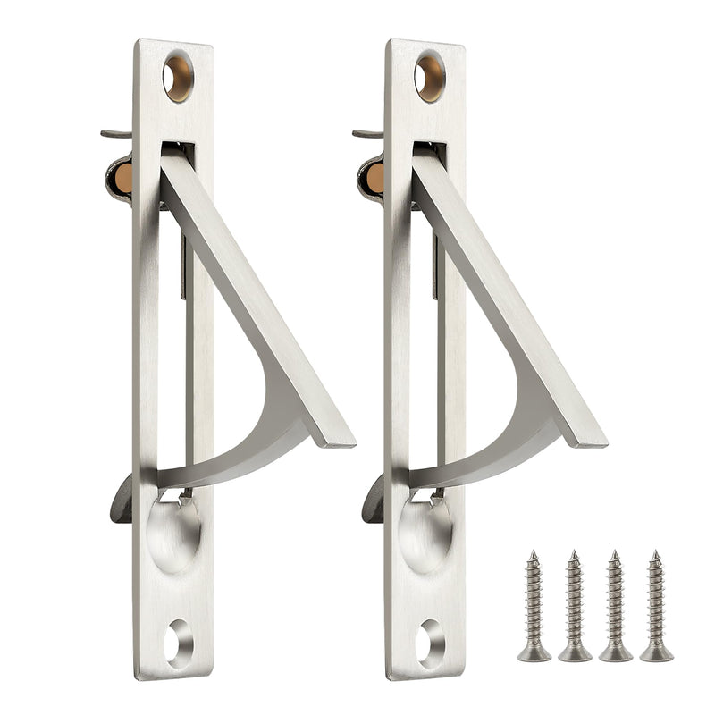 JOY DECOR 2 Pack Satin Nickel Pocket Door Pull, Solid Flush Edge Handle, Pocket Door Hardware