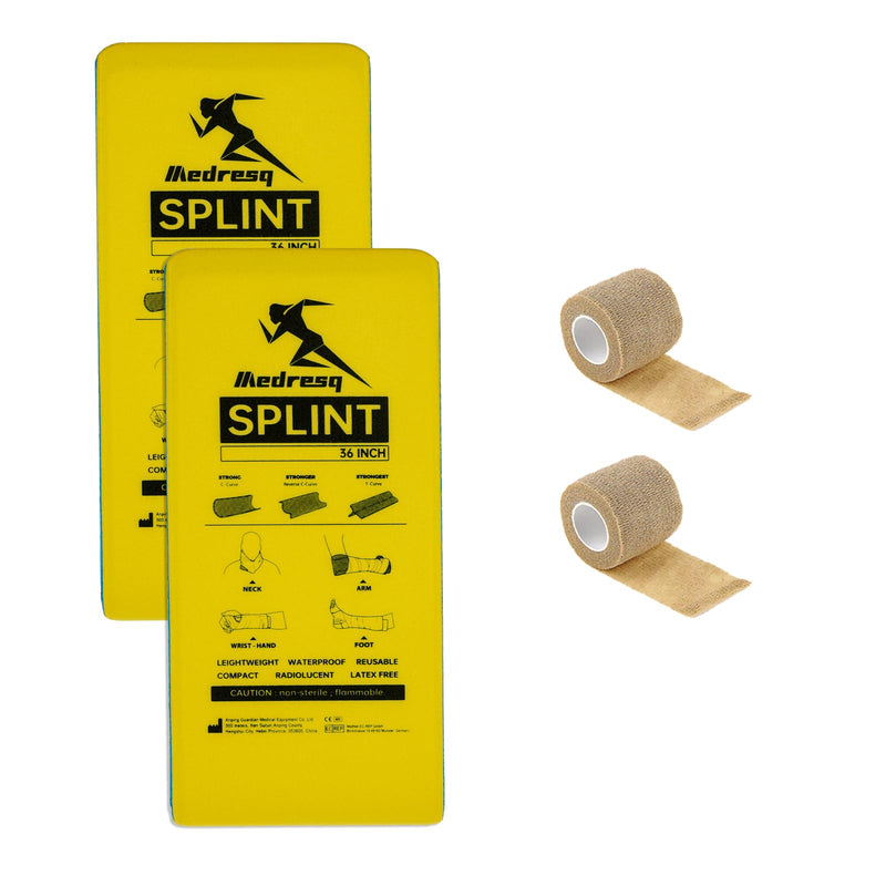 First Aid Splint Kit, Lightweight Reusable Splint for Supporting Arm and Leg Fracture Treatment During Trauma Emergencies(Yellow) Yellow