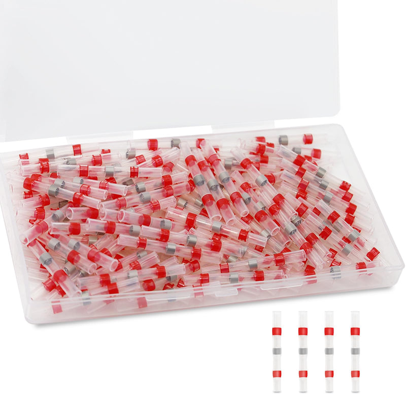 120PCS Solder Seal Wire Connectors, Heat Shrink Wire Butt Connectors, 22-18 AWG Waterproof Solder Stick Wire Connectors. 22-18AWG(120PCS) Red