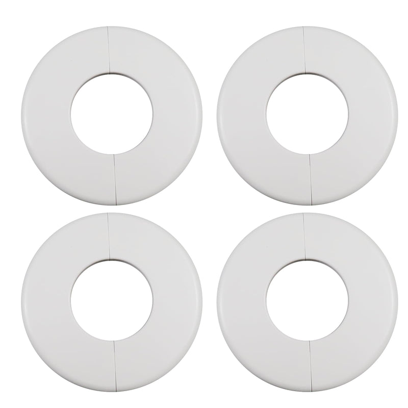 Antrader 4 Pack 2 Inch ABS Round Escutcheon Plate Plastic Wall Hole Decoration Cover Wall-Mounted Water Pipe Cover Round Shower Faucet Decorative Cover, White White-51mm ID