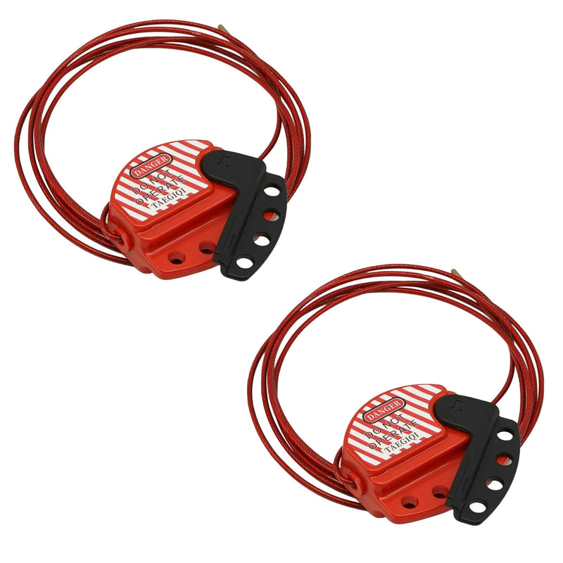 2 Pack Lockout Tagout Cable Lock,7.9ft Adjustable Cable Lock,Steel Cable Lock with Vinyl Coating,Loto Cable for Lock Out Tag Out,OSHA Compliant 2 Pack
