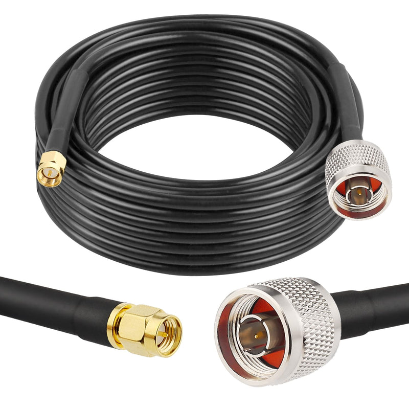 N Male to SMA Male Cable 25ft Low Loss RG58 SMA to N Cable 50 Ohm for WiFi Router,GPS Receiver,Antenna,Signal Booster Use