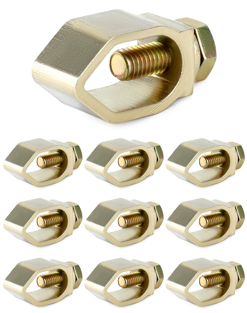 QWORK Direct Burial Ground Rod Clamp, 10 Pack 5/8" Diameter Copper Mechanical Connectors 5/8"