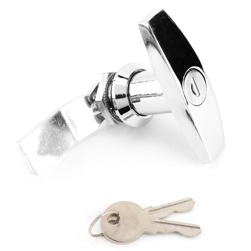 T Handle Lock, Truck Cap Locking T Handles, T Handle Canopy Replacement Lock for Trailers Caravans Etc(briht) Silver