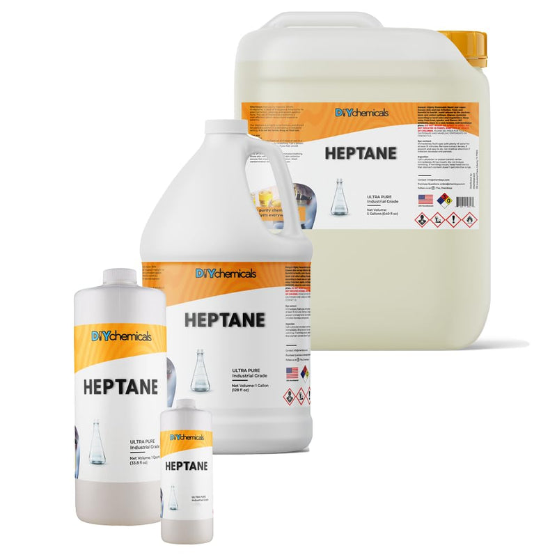 N-Heptane – High Purity Laboratory Grade Heptane Industrial Nonpolar Solvent for Cements, Ink, Botanical Plant Extraction by DIYChemicals (1 Quart (32 fl oz)) 1 Quart (32 fl oz)