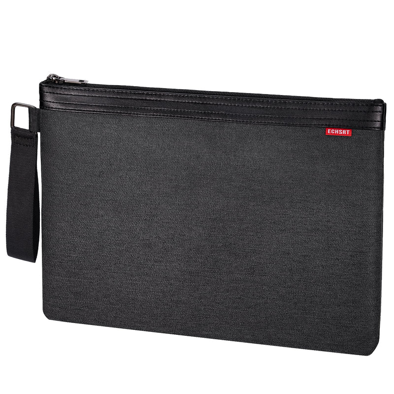 ECHSRT File Folder Document Organizer for Travel, Document Bag Zipper Pouch for Men & Women Black