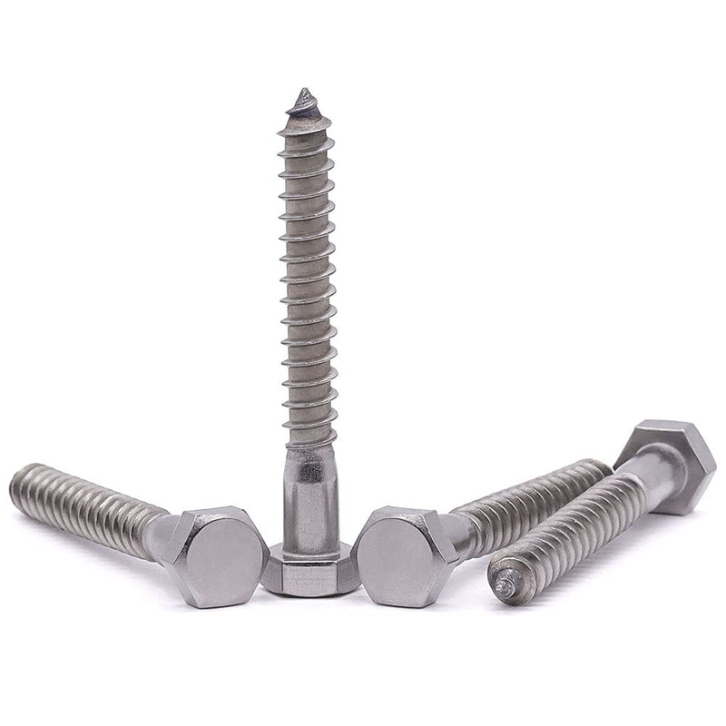 M6 x 65mm Hex Head Lag Bolts Screws, 304 Stainless Steel 18-8, Hexagon Head Deck Screws, Pack of 12 M6 x 65mm