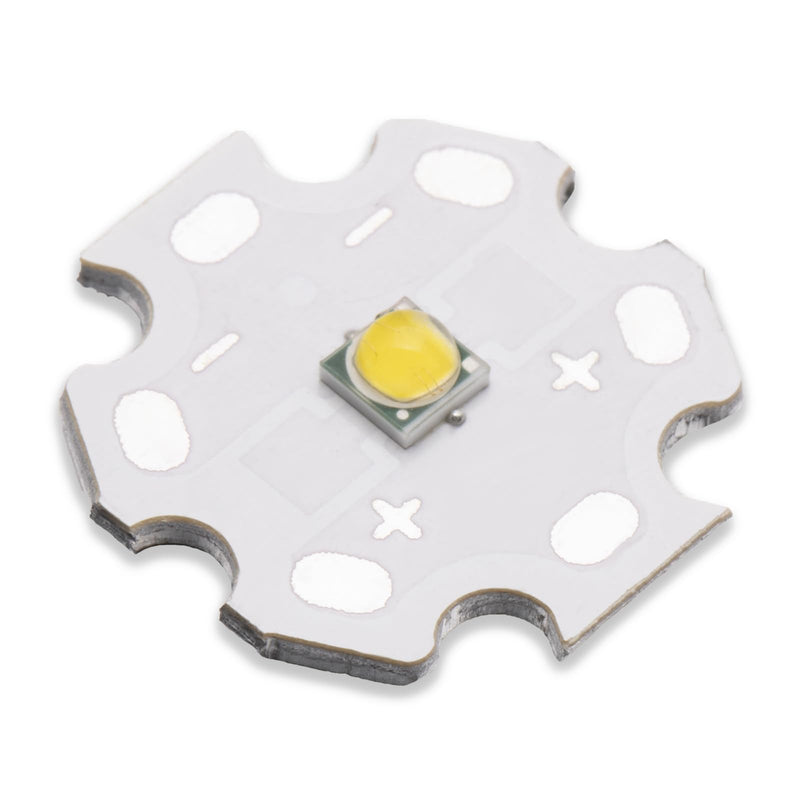 5Pcs 3W White 3535 SMD High Power LED Chip with Aluminum Plate 20mm Star PCB Base Heat Sink Led Chip Replacement(120deg,White 8000K-10000K,DC 3.0-3.4V,700mA) White8000-10000k