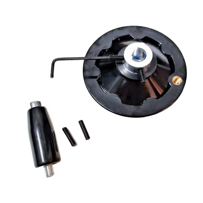 4 "metal handwheel is suitable for turning the 1/2" shaft of the CNC with a bench saw drill machine lathe. The round handwheel crank is equipped with a set screw and removal handle 1pack,black