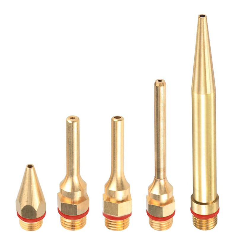 5Pcs Glue Gun Copper Nozzle Hot Glue Gun Tips with O-ring, Small Bore Long Tube Nozzles Thread Interchangeable Nozzle Set for Hot Melting Glue Gun Accessories 2.0x(34/50/70/100mm)+3.0x50mm