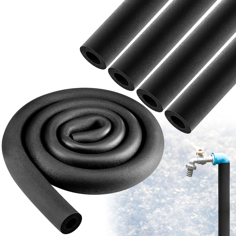 Pangda 4 Pcs 6 ft Pipe Insulation Foam Tube 3/4 Inch ID Foam Tubing Black Cover Heat Preservation for Outdoor Water Pipe Insulation,AC Unit, Guitar Stands, Exercise Machine Handle and Roof Rack