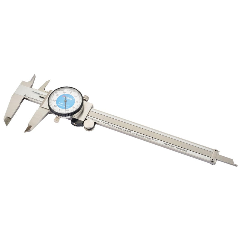 Dasqua 2210-8280 0-6" Stainless Steel Dial Caliper with Depth Gage 0-6" & Depth Gage Attach.