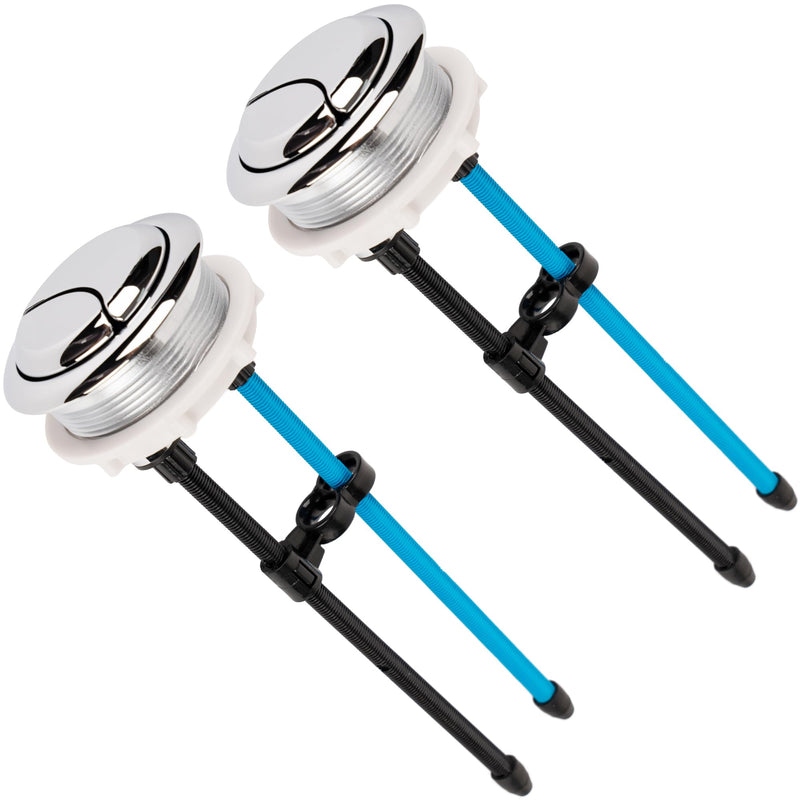 BlueStars 58mm/2.28in Toilet Push Button Thread Diameter, Dual Push Flushing Water Tank Button – Compatible with Glacier Bay, AquaSource, TOTO, Kohler, Twyford, Geberit, American Standard - Pack of 2