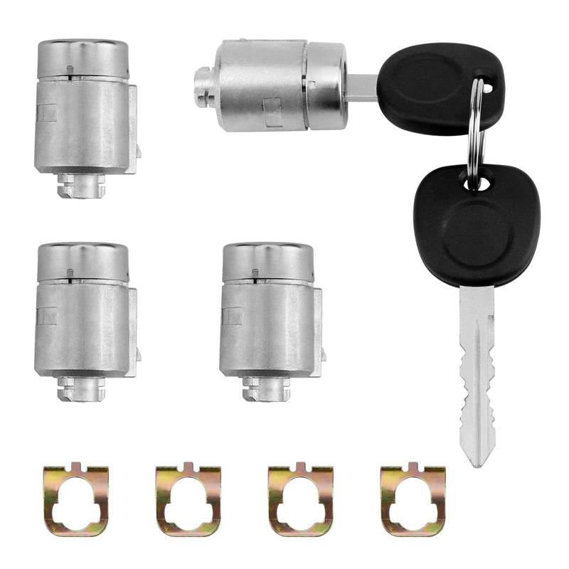 Door Lock Cylinders with 2 Keys, Compatible with 2001-2007 Chevy Express 1500/2500/3500 Van, Replace OE#: 706591 X4, 598007 X2