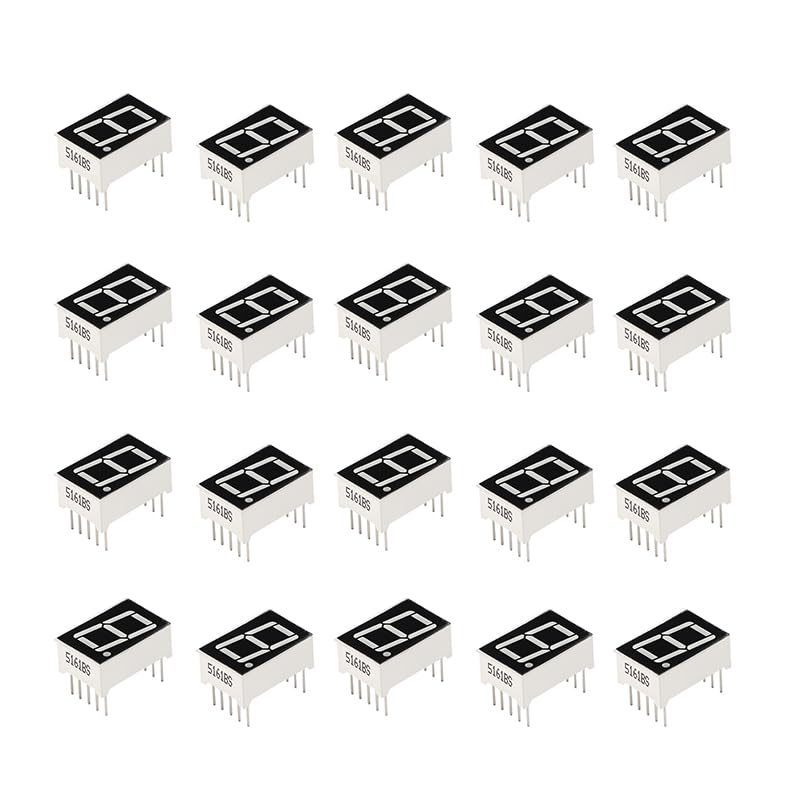 20PCS 0.56" 1 Bit 7 Segment Display Common Anode Digital Tube 10Pin 0.56Inch Red LED Display Digital Tube 0.56inch Common Anode