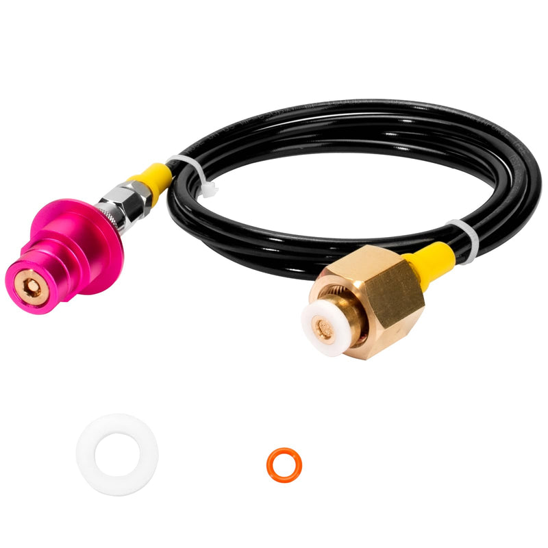 Soda Machine Adapter with Quick Connector Hose, Soda CO2 Stream Cylinder CGA320 Threaded Refill Fit for Soda Terra/Art/Gaia/Duo/Aqua Fizz Pink Carbonators Series Machine,Soda Maker Accessories(60inch) Pink adapter