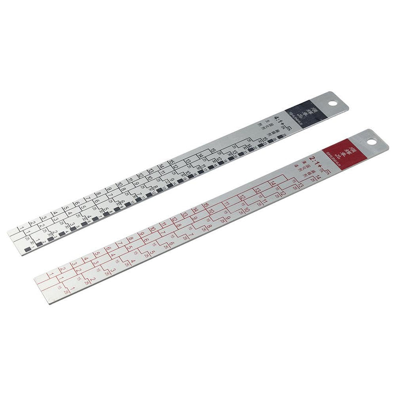 Paint Mixing Ratio Ruler 2:1 & 4:1 Easy Mixing Aluminium Alloy Car Coating Color for Vehicle Painting, Large