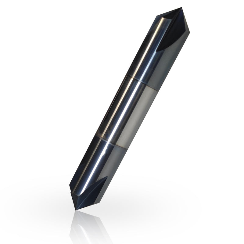 1/2" Chamfer Mill Solid Carbide End Mill,1/2" Cutting Diameter, 3" Overall Length, 4 Flute, 90° Chamfer Angle, Chamfer Mill, Double End,AlTiN Coated,for Medium Hardness Materials 90 degree double end 1/2" *1/2" * 3"