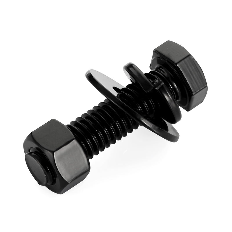 1/4-20 x 1-1/2" Hex Head Screws Bolts, Nuts, Flat & Lock Washers, Fully Threaded, Stainless Steel 18-8, Black Oxide Finish, 8 Sets 1/4-20 x 1-1/2"