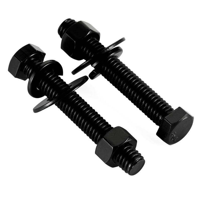 1/4-20 x 3 Hex Head Screws Bolts, Nuts, Flat & Lock Washers, Fully Threaded, Stainless Steel 18-8, Black Oxide Finish, 8 Sets 1/4-20 x 3"