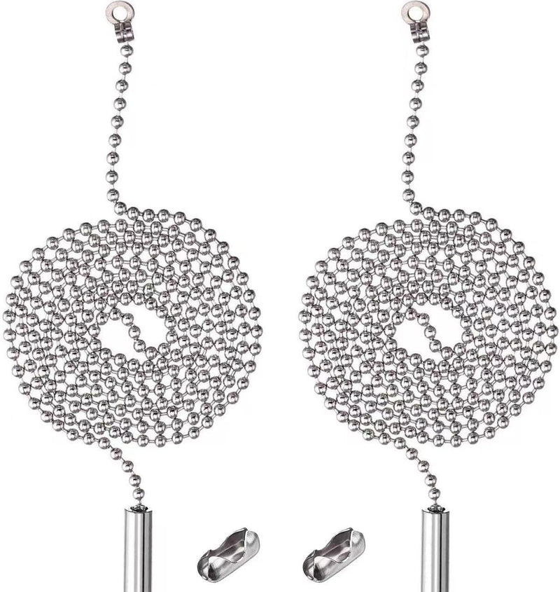 2 Pack Pull Chain String Extension with Connector for Ceiling Fan Light Fixture Light Bulb, 304 Stainless Steel Switch Chain Extender,1 Meter Length - NewNest Australia