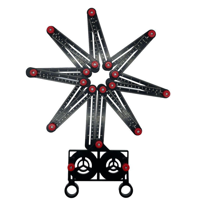 16 Fold Multi Angle Measuring Tool,16-Sided Ceramic Tile Opening Locator Angle Measurement,Tile Holes Measure Ruler with Holes Positioning Apertures