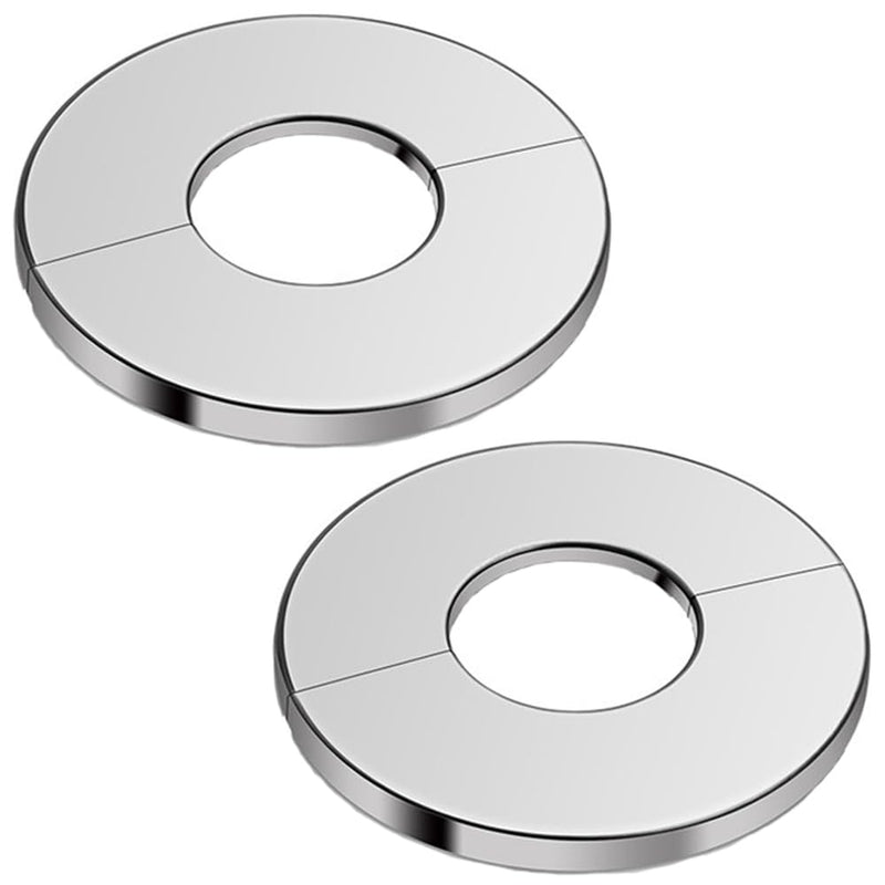 2Pcs 2"/51mm Wall Split Flange, Stainless Steel Round Escutcheon Plate Cover Water Pipe Cover, Silver 51mm (2in)
