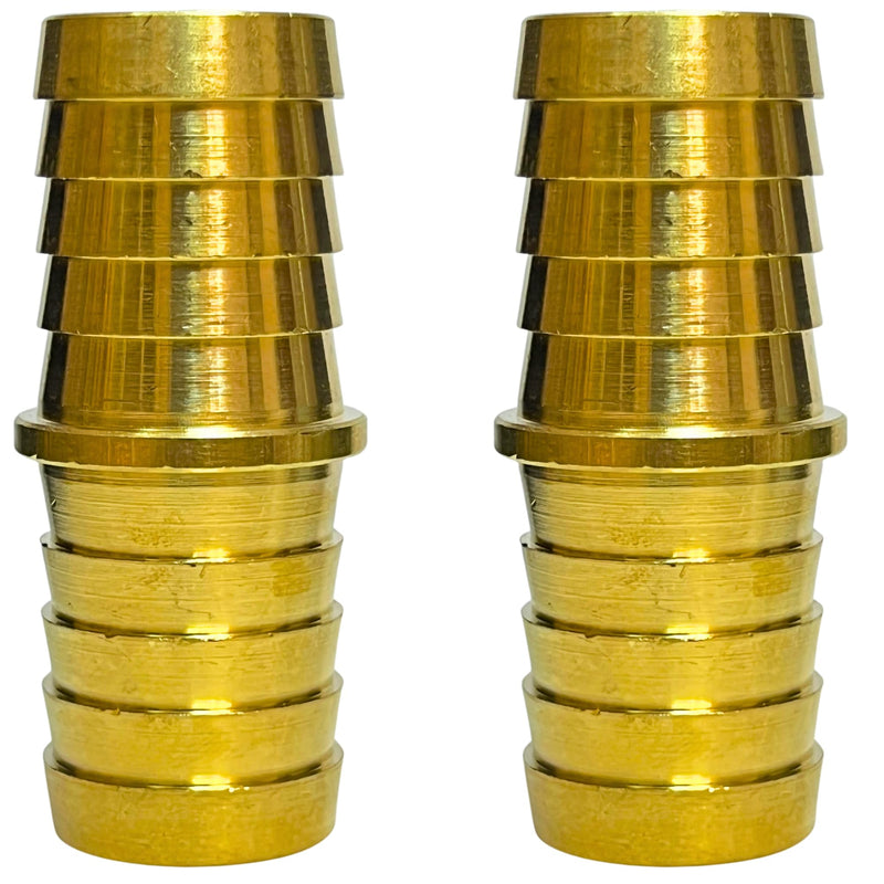 2PCS Brass Hose Barb Fitting Metals Splicer Mender 3/4" Barb Hose Union Euqal Barbed Coupler Round Union Adapter by CX WONDERLAND
