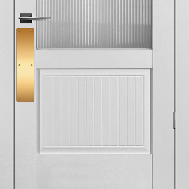 2pcs 16×4Inch Aluminum Door Kick Plates for Exterior Doors – Decorative Protection to Prevent Damage from Kicking – Stylish and Durable Door Kick Plate(Golden) 16"x4"-2pack-Golden