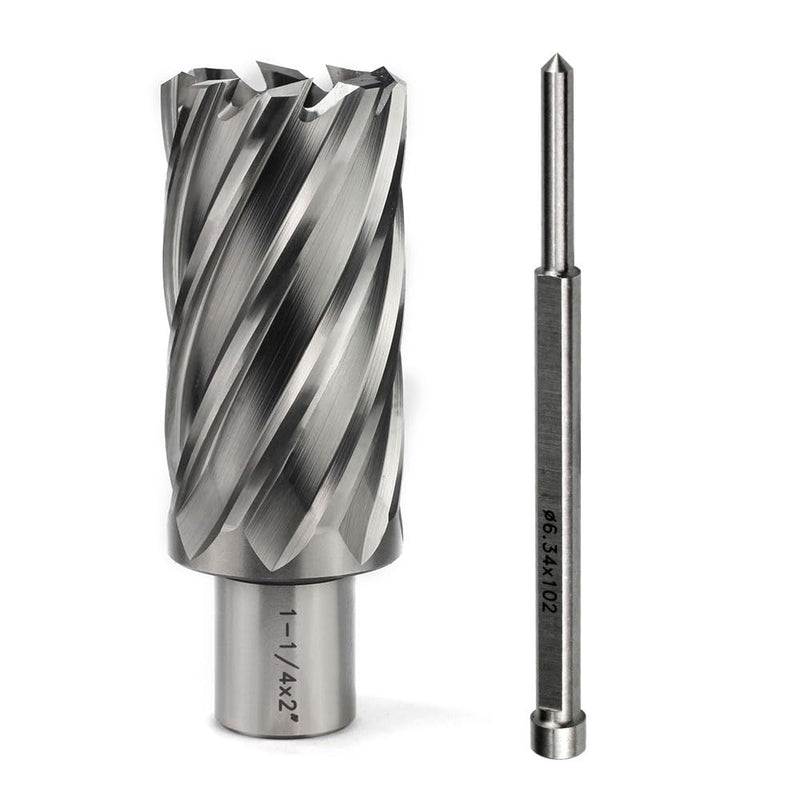 OSCARBIDE 1-1/4" x 2" HSS Annular Cutter 3/4" Weldon Shank Mag Drill Bit | 2 Flat | 1-1/4"Cutting Diameter | 2"Cutting Depth | Burr-Free Holes | Rapid Chip Removal | 10x Faster Than Twist Drills