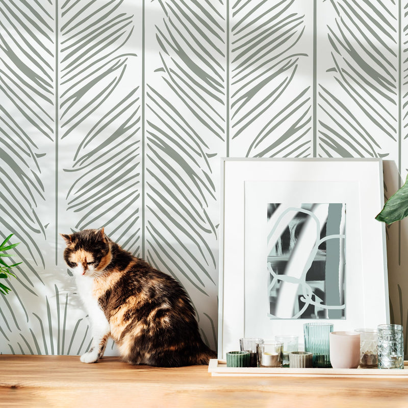 STENCILIT® Palm Leaves Wall Stencils - 2 Pack 31x13 in Stencil, Modern Wall Stencil for Painting Large Pattern, Palm Frond Stencil, Huge Stencil Leaves