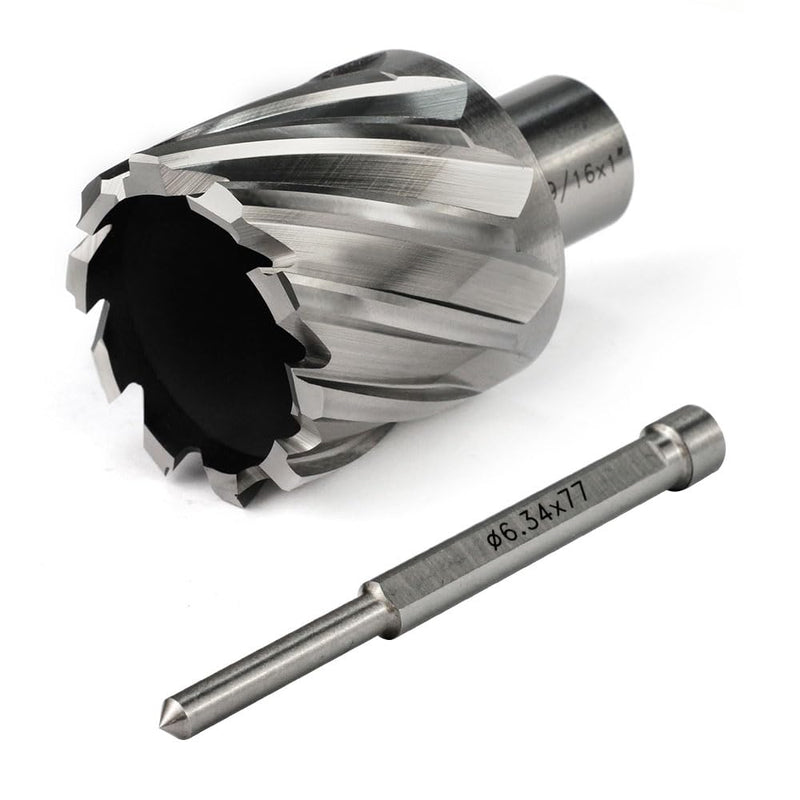 OSCARBIDE 1-9/16" x 1" HSS Annular Cutter 3/4" Weldon Shank Mag Drill Bit | 2 Flat | 1-9/16"Cutting Diameter | 1"Cutting Depth | Burr-Free Holes | Rapid Chip Removal | 10x Faster Than Twist Drills