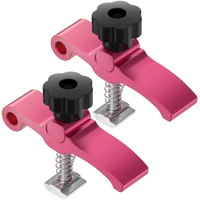2PCS T-Track Hold Down Clamp for CNC Router Metalworking Woodworking, MDF Spoilboard with 6mm(0.24'') Threaded Hole Aluminum Spoilboard for M6 T-slot Nut 15 x 16mm(0.6 x 0.6'') 80mm-Length - NewNest Australia