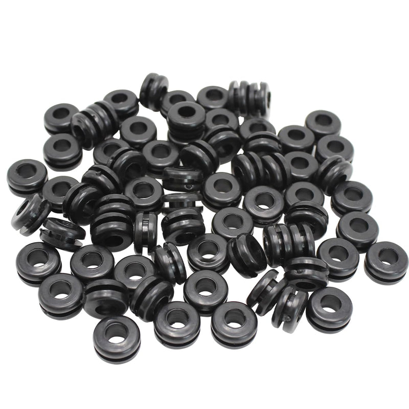 Rubber Grommets for Wiring 3/8 in Panel Hole, 1/4 in ID Firewall Grommet Automotive, Eyelet Ring Gasket Hole Grommets for Metal Electric Box, Wires Cables Hoses Protection, 70 Pcs, 6x10 mm TK-10, 1/4"ID, 3/8"DH