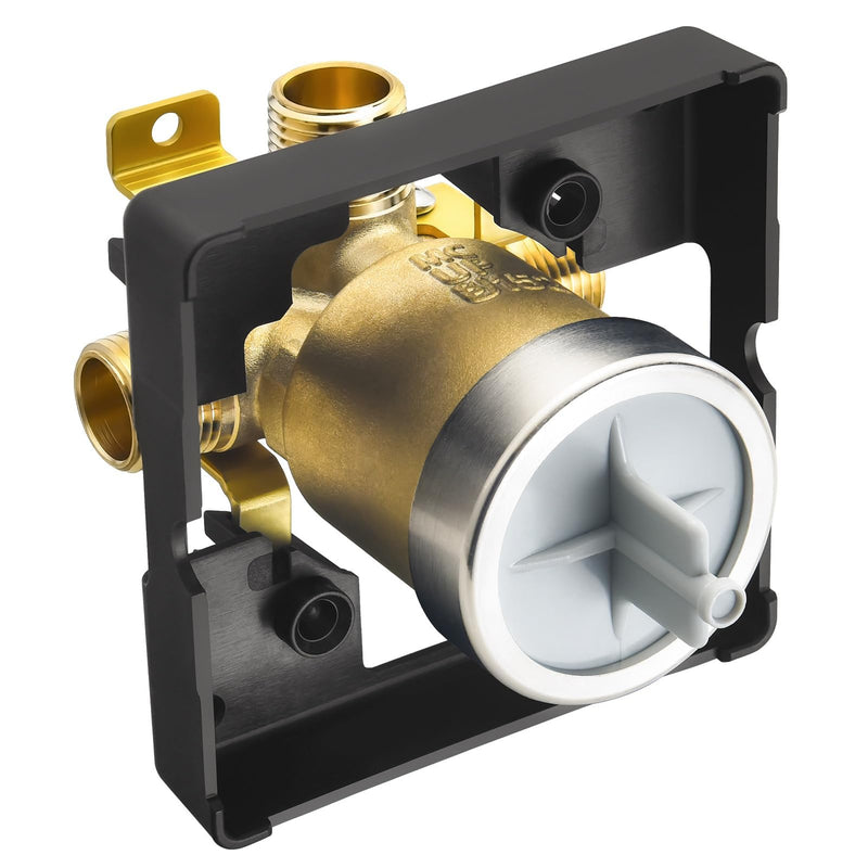 Shower Valve for Delta R10000-UNBXHF, 3 Port 1/2 Inch Connection 1-Pack, R10000 Valve Kit Compatible with Delta MultiChoice 13 14 17 17T Shower Trim, High Flow Brass Construction Without Stops