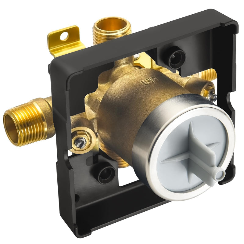 RJDIBAN Shower Valve for Delta R10000-UNWS, 4 Port 1/2 Inch Connection 1-Pack, R10000 Valve Kit Compatible with Delta MultiChoice 13 14 17 17T Shower and Tub Trim Faucet, Brass Construction With Stops Tub & Shower With Stop