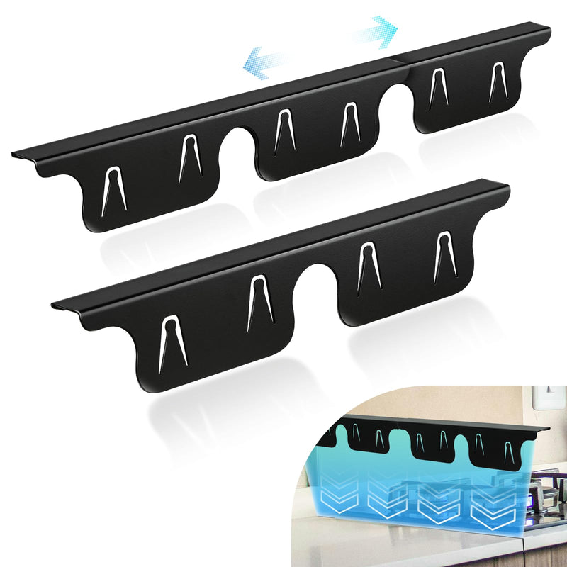 Stainless Steel Stove Gap Covers 13.8~27.5 Inch Retractable, Range Trim Kit Between Stove Top and Counter Heat Resistant & Easy to Clean Oven Gap Filler by BOGDA (2 Packs) Black