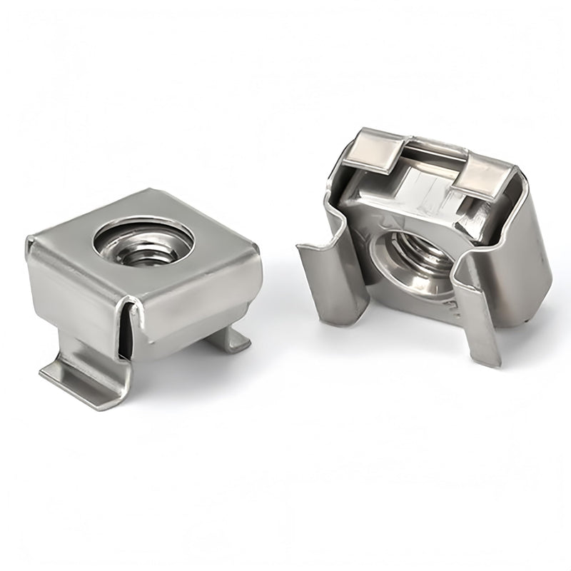 NACX M8 Rack Mount Cage Nuts Clip Nuts, 304 Stainless Steel, Zinc Plated, 15Pcs