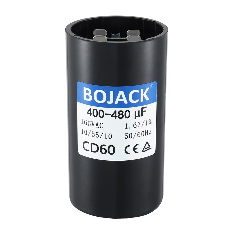 BOJACK 400-480 uf/MFD 165 VAC 50/60 Hz Universal Round Motor Start Capacitor CD60 Replacement for AC Motor Operation 165VAC